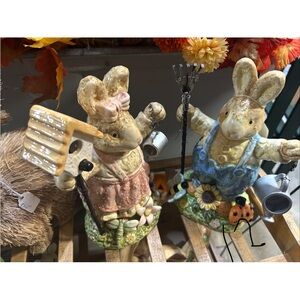 Charming Bunny Garden Figurines